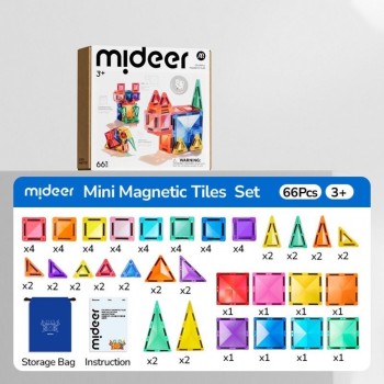 Mideer - Magnetne pločice mini, 66 delova